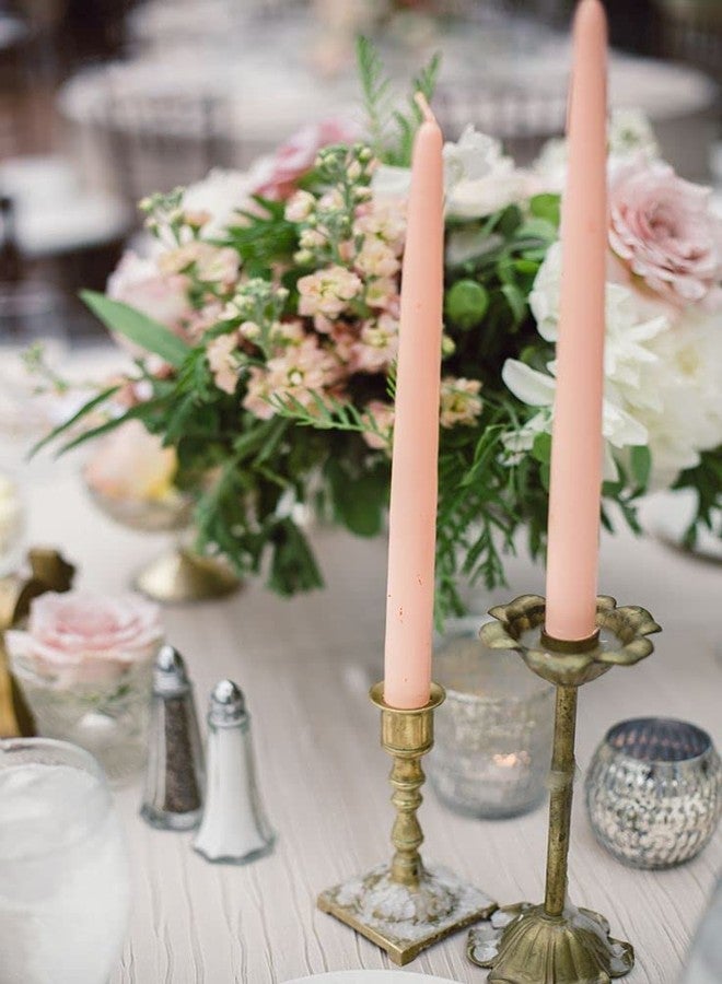 LUCES Paraffin Wax Peach Tall Taper Stick Candles Pillar Smokeless Dripless Scented for Party Home Dinner Table Decor Set of 8 Burn Time 8 Hour - Image 4